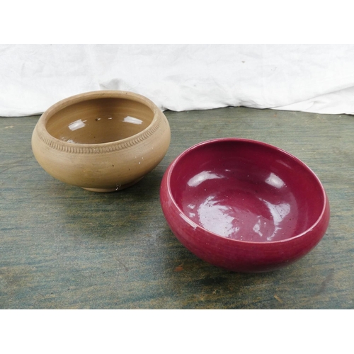 183 - A stoneware bowl and another.