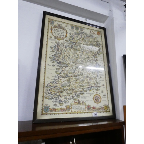 185 - A framed map 'Pratts High Test Plan of Ireland'.