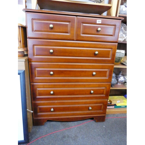 304 - A McDonagh chest of five drawers.