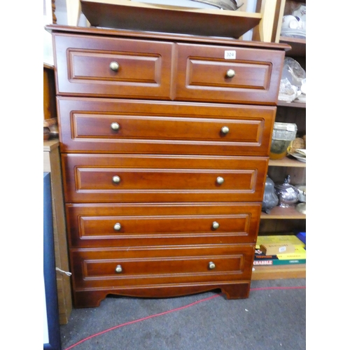 304 - A McDonagh chest of five drawers.