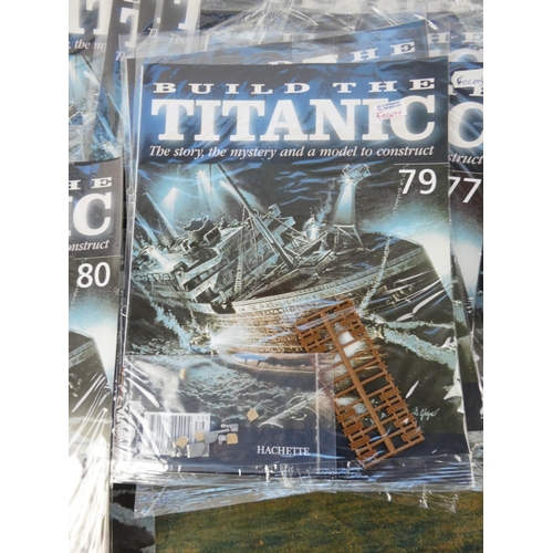 305 - A large set of Build the Titanic magazine kits, along with part built model.