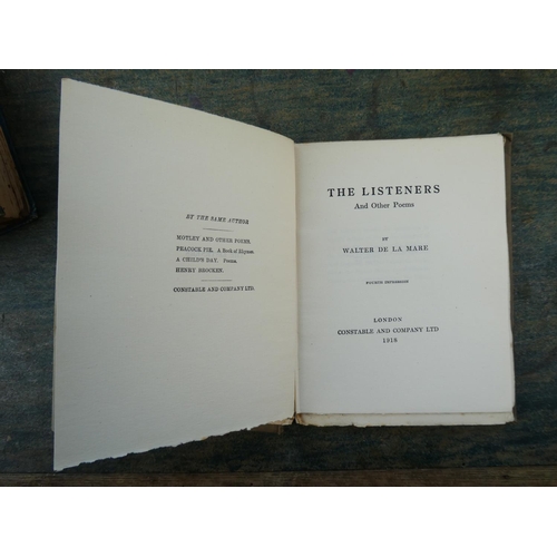 306 - 'The Listeners' poetry book by Walter De La Mare, 'The Poetical Works of Thomas Hood' book and 'Gold... 