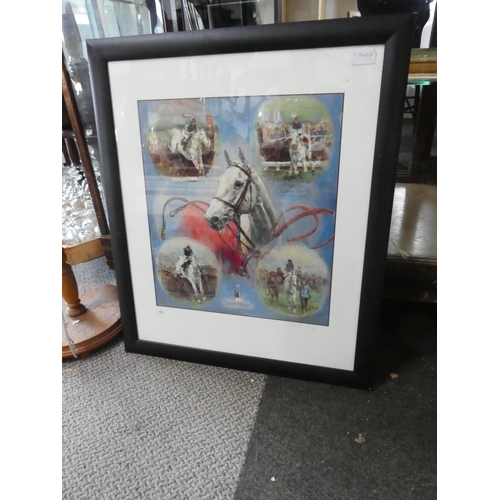 321 - A framed print, 'Desert Orchid', signed in pencil by the Artist, Claire Eva Burton.