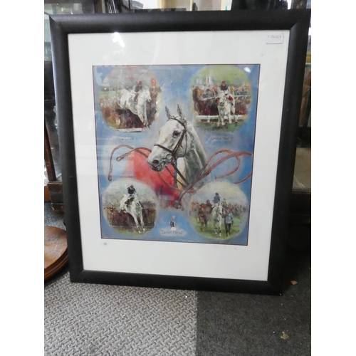 321 - A framed print, 'Desert Orchid', signed in pencil by the Artist, Claire Eva Burton.