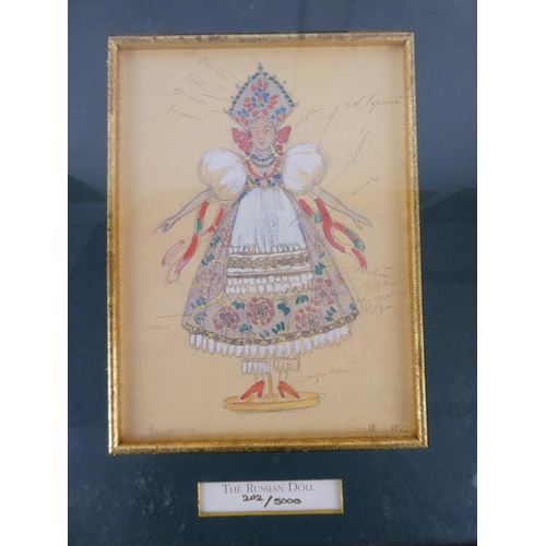 332 - A gilt framed limited edition print 'The Original Designs of the Bolshoi Nutcracker, 1919' 202/5000 ... 