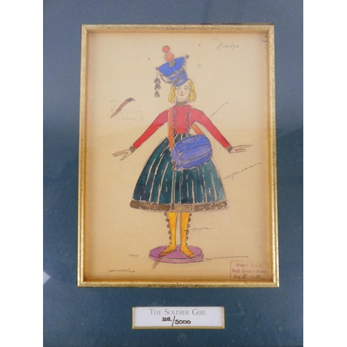 335 - A gilt framed limited edition print 'The Original Designs of the Bolshoi Nutcracker, 1919' 202/5000 ... 