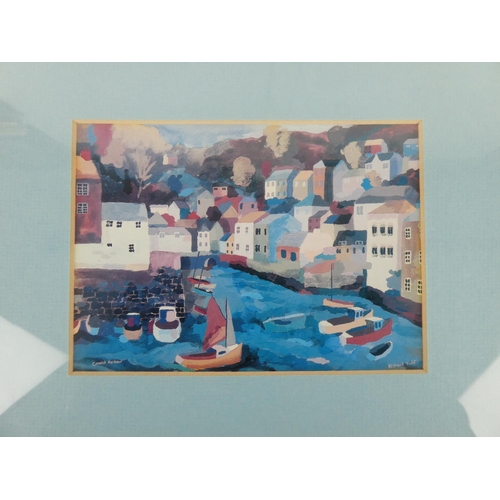 338 - A framed print of Cornish Harbour by Richard Tuff.