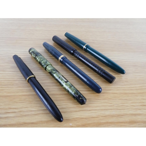 347 - A collection of vintage fountain pens to include 'The Chatsworth Pen', 'Stephens Leverfil no 56 Pen,... 