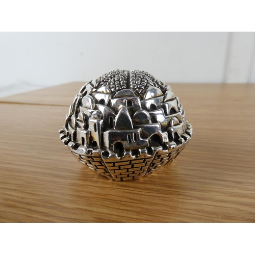 349 - A stunning limited edition Sterling Silver paperweight 'Jerusalem 3000' by maker Sam Philipe.