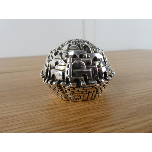 349 - A stunning limited edition Sterling Silver paperweight 'Jerusalem 3000' by maker Sam Philipe.