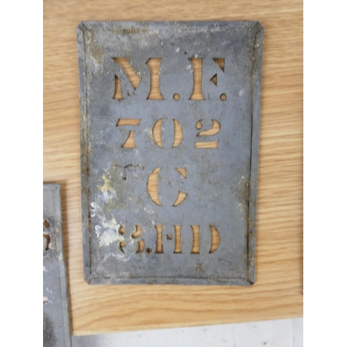 359 - A stunning collection of 13 original metal stencils, found in an old chicken farm. These would have ... 