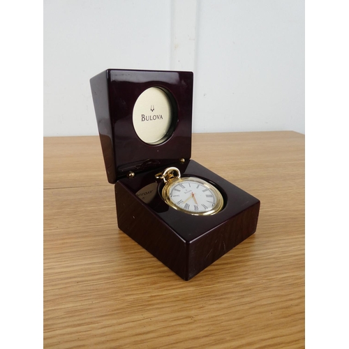 364 - A stunning Bulova pocket watch and chain in its presentation box.