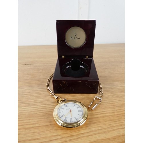 364 - A stunning Bulova pocket watch and chain in its presentation box.