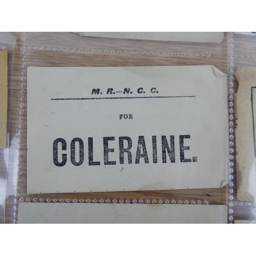 373 - A collection of Northern Counties Railway labels.