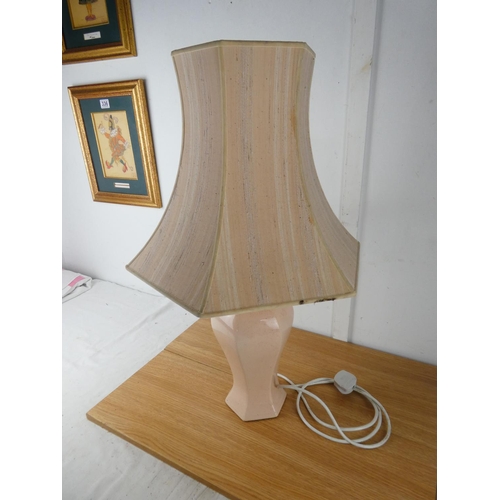 425 - A large table lamp and shade.