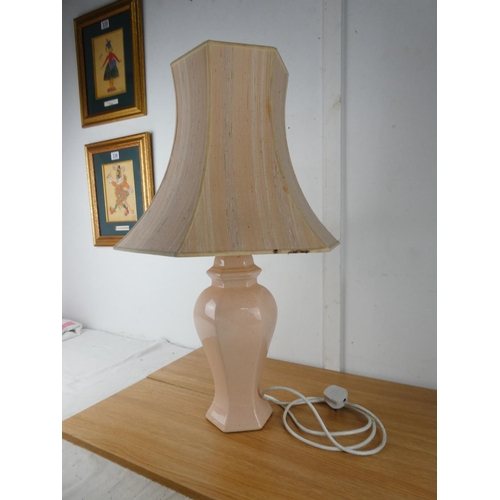 425 - A large table lamp and shade.