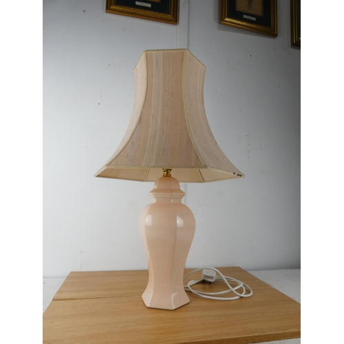 425 - A large table lamp and shade.