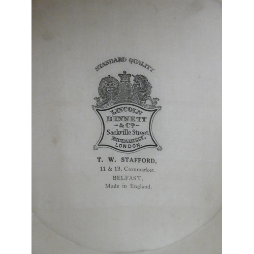 435 - A vintage T W Stafford, Belfast top hat.