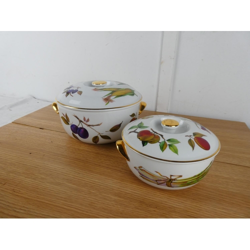 440 - Two Royal Worcester Evesham casserole dishes.