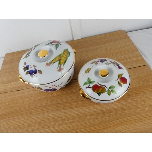 440 - Two Royal Worcester Evesham casserole dishes.