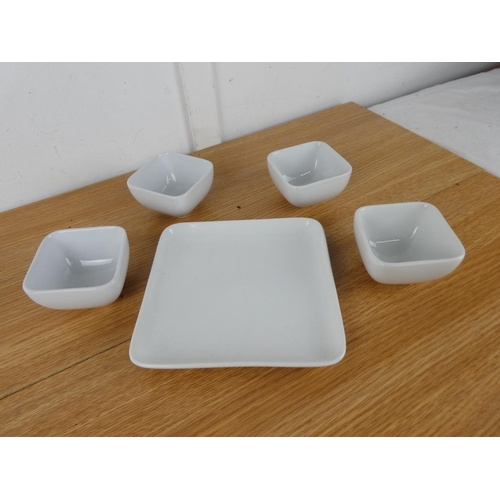 449 - A set of four Denby dishes on a serving tray.