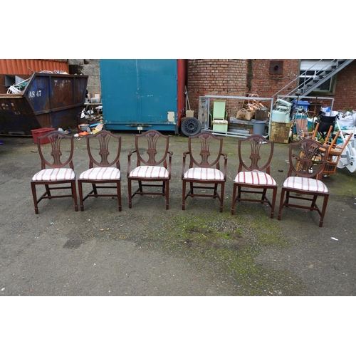 457 - A set of six dining room chairs.