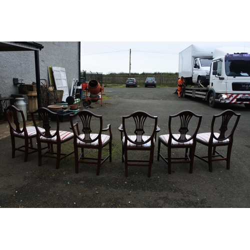 457 - A set of six dining room chairs.