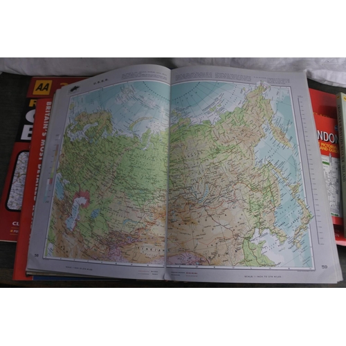 473 - A large assortment of Atlas map books and more.