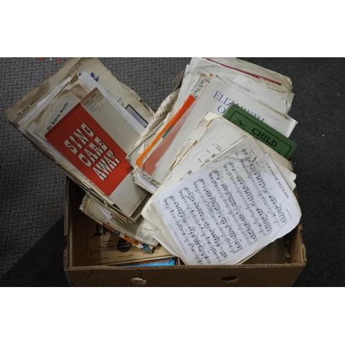 494 - A large boxed lot of sheet music and more.