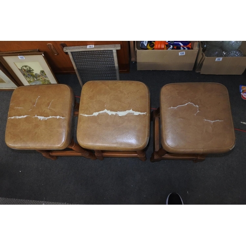 521 - Three vintage bar stools.