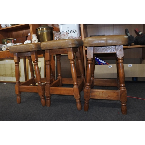 521 - Three vintage bar stools.