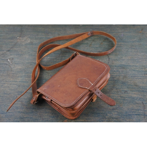 652 - A vintage Bontex 47 small leather satchel.