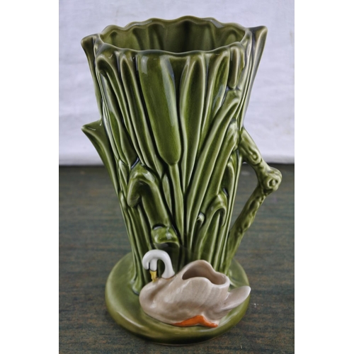 675 - A vintage Sylvac flower vase, a small antique vase, a vintage Royal Winton 'Kew' pot (a/f).