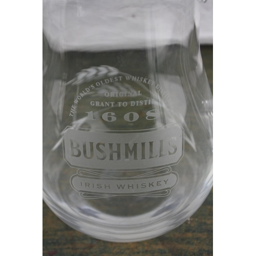 685 - A stunning 'Bushmills' whiskey glass jug.