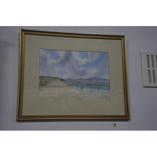 696 - A stunning framed watercolour 'Portstewart Stand' signed J Steen, measuring 25cm x 35cm.