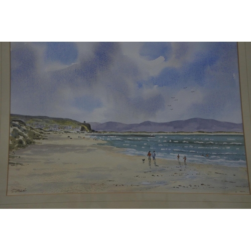 696 - A stunning framed watercolour 'Portstewart Stand' signed J Steen, measuring 25cm x 35cm.