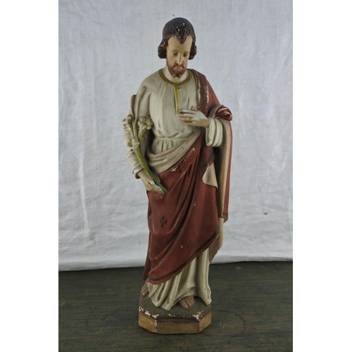 699 - A vintage religious chalk figure.