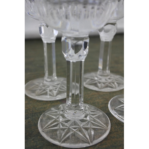 727 - A set of six Tyrone crystal sherry glasses.