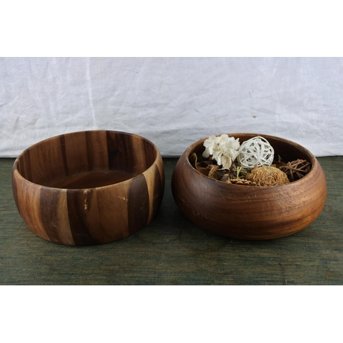 739 - Two wooden vintage bowls.