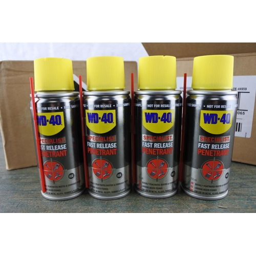 741 - Two boxes of 12 miniature 50ml cans of WD40.