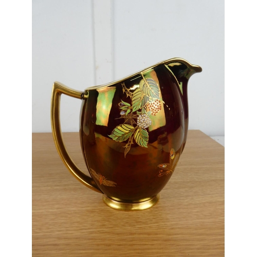 759 - A stunning Carlton Ware 'Rouge Royale' jug and antique teapot.