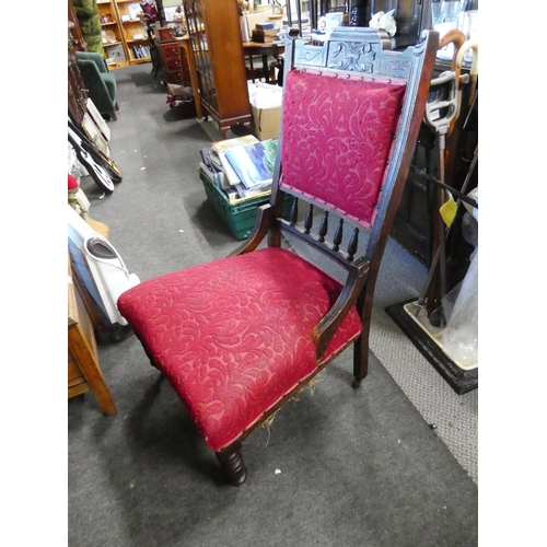 764 - An upholstered ladies armchair.