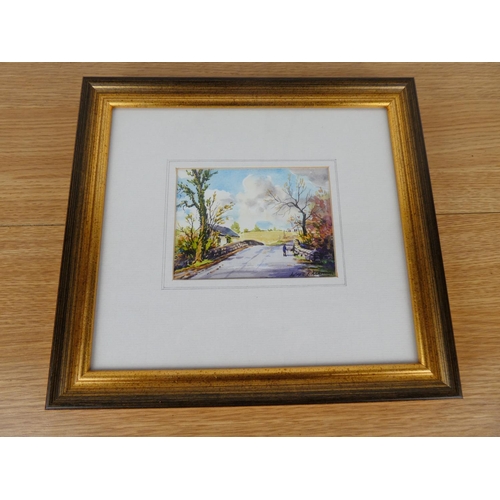 773 - A small framed watercolour signed Aylmer E Armstrong, measuring 10cm x 14cm in size.