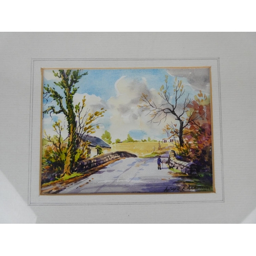 773 - A small framed watercolour signed Aylmer E Armstrong, measuring 10cm x 14cm in size.