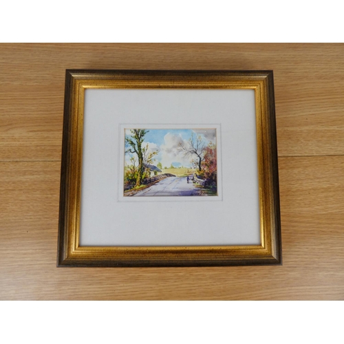 773 - A small framed watercolour signed Aylmer E Armstrong, measuring 10cm x 14cm in size.