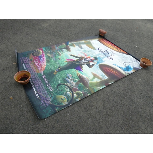 799 - A large Alice in Wonderland cinema poster, measuring 235cm x 133cm approximately.