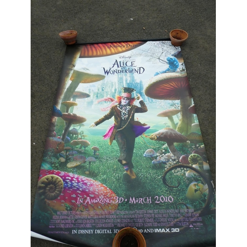 799 - A large Alice in Wonderland cinema poster, measuring 235cm x 133cm approximately.