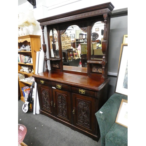 800 - A stunning antique mahogany mirror backed sideboard, measuring 212cm x 151cm x 55cm in size.