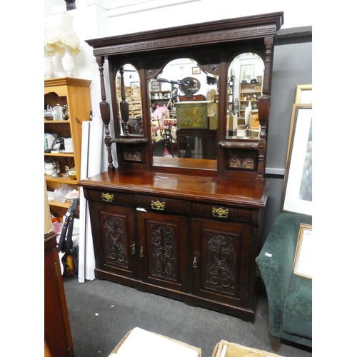 800 - A stunning antique mahogany mirror backed sideboard, measuring 212cm x 151cm x 55cm in size.