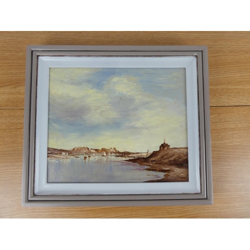 801 - A framed oil painting 'Al Deburg' signed Noel Finlay after Edward Seago, measuring 24cm x 29cm in si... 